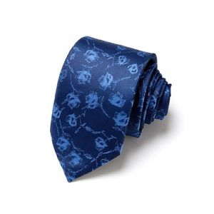 Navy Floral Silk Tie